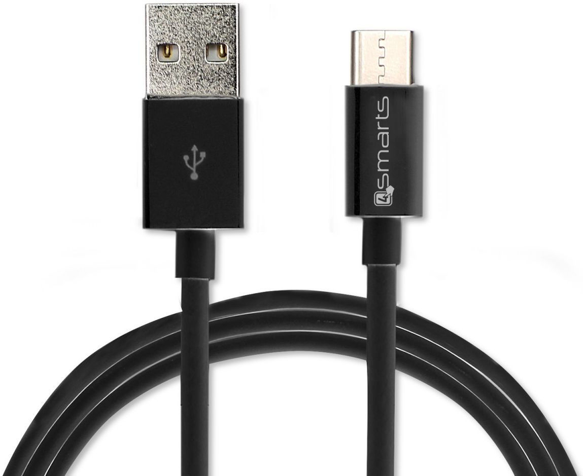4smarts USB-A naar Micro-USB Kabel 1 Meter Zwart afbeelding 1