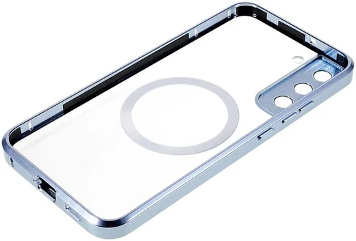 Samsung Galaxy S22 Plus Hoesje Camera Protectie MagSafe Case Blauw afbeelding 9