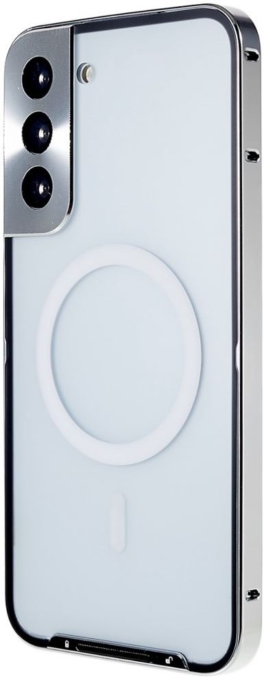 Samsung Galaxy S22 Plus Hoesje Camera Protectie MagSafe Case Zilver afbeelding 3