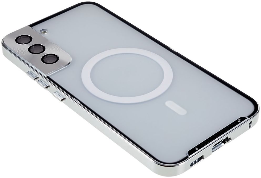 Samsung Galaxy S22 Plus Hoesje Camera Protectie MagSafe Case Zilver afbeelding 6