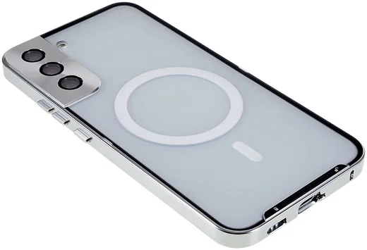 Samsung Galaxy S22 Plus Hoesje Camera Protectie MagSafe Case Zilver afbeelding 6