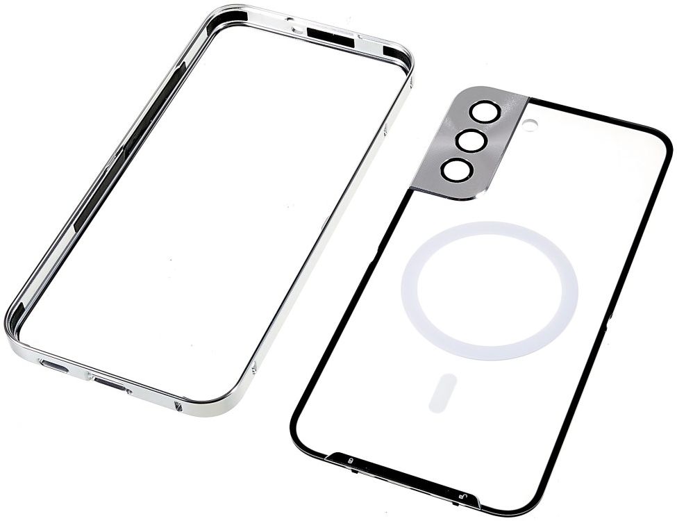 Samsung Galaxy S22 Plus Hoesje Camera Protectie MagSafe Case Zilver afbeelding 8