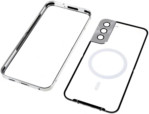 Samsung Galaxy S22 Plus Hoesje Camera Protectie MagSafe Case Zilver afbeelding 8