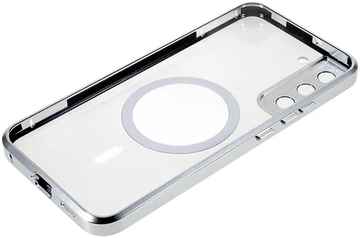 Samsung Galaxy S22 Plus Hoesje Camera Protectie MagSafe Case Zilver afbeelding 9