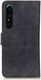 KHAZNEH Sony Xperia 1 IV Hoesje Retro Wallet Book Case Zwart afbeelding 7