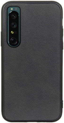 Sony Xperia 1 IV Hoesje Kunstleer Back Cover Zwart afbeelding 1
