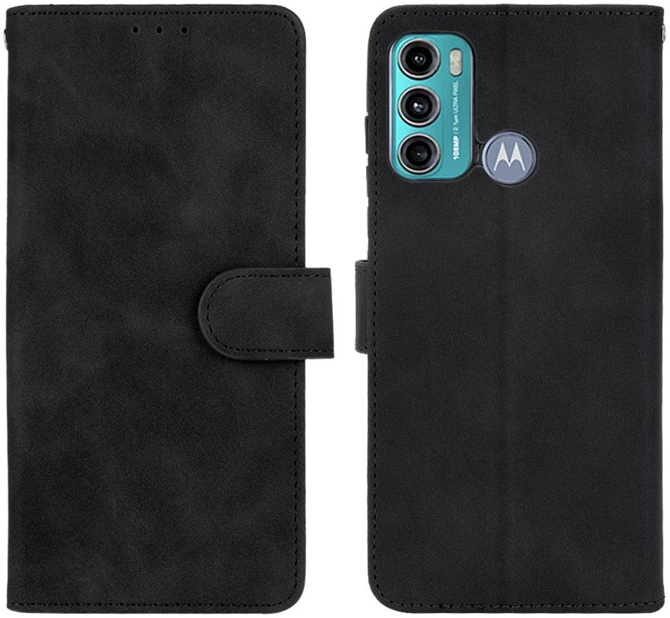 Motorola Moto G60 Hoesje Wallet Book Case Kunstleer Zwart afbeelding 2