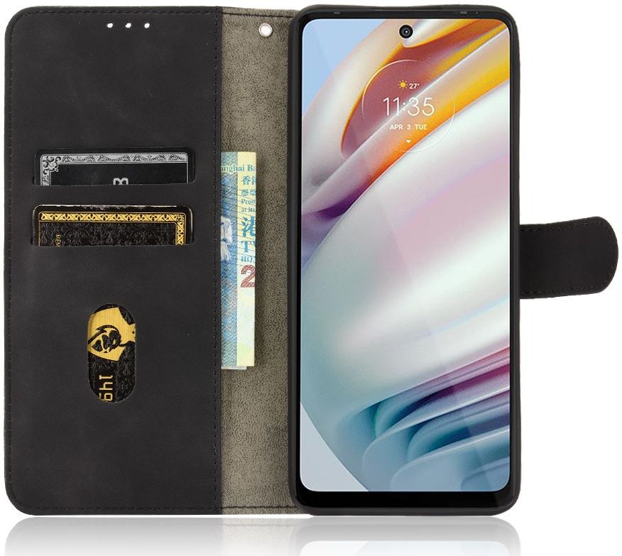 Motorola Moto G60 Hoesje Wallet Book Case Kunstleer Zwart afbeelding 1