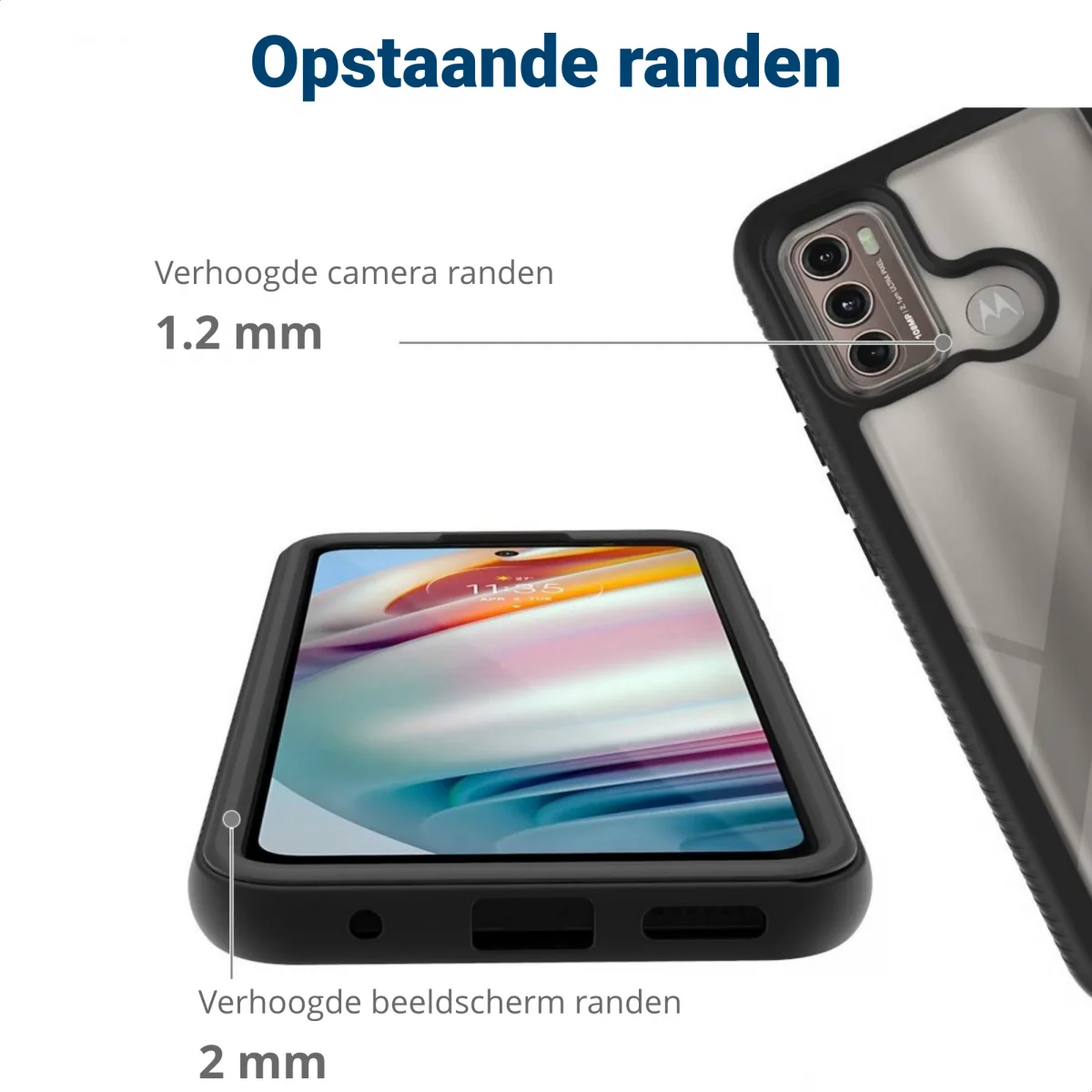 Motorola Moto G60 Hoesje Full Protect 360° Cover Hybride Zwart afbeelding 6