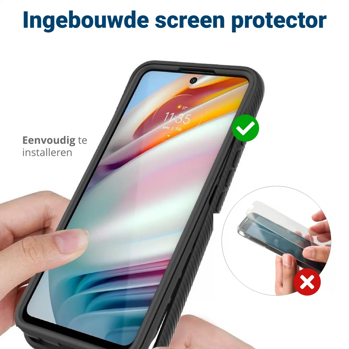Motorola Moto G60 Hoesje Full Protect 360° Cover Hybride Zwart afbeelding 7