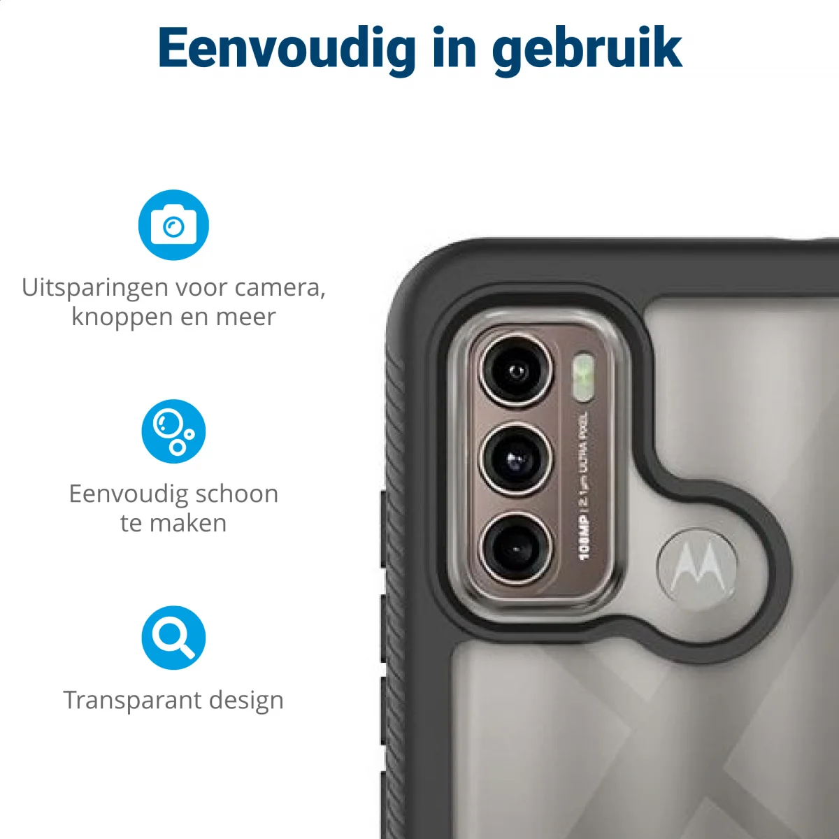 Motorola Moto G60 Hoesje Full Protect 360° Cover Hybride Zwart afbeelding 4