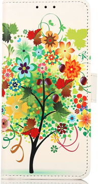 Motorola Moto G42 Hoesje Portemonnee Book Case met Tree Print