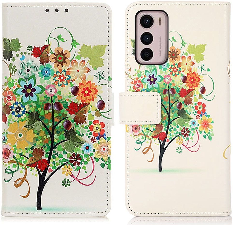 Motorola Moto G42 Hoesje Portemonnee Book Case met Tree Print afbeelding 3