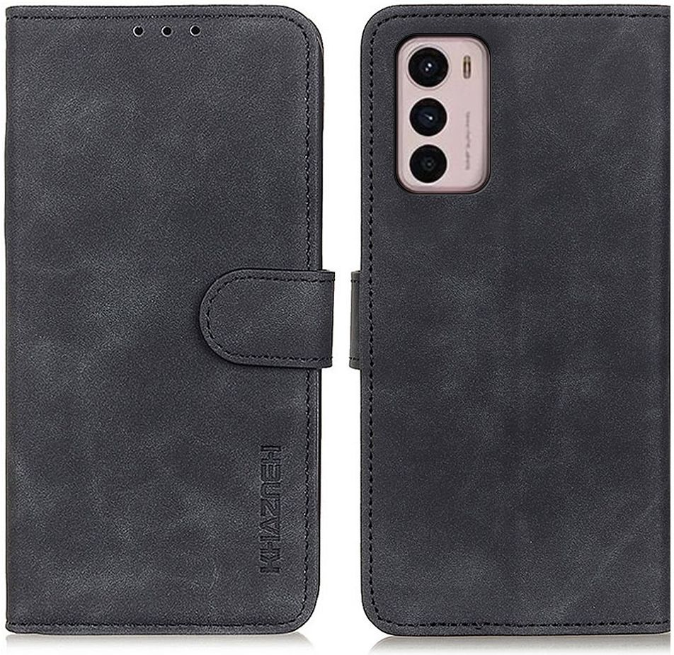 KHAZNEH Motorola Moto G42 Hoesje Wallet Book Case Kunstleer Zwart afbeelding 2