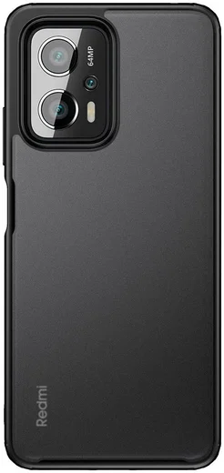 Xiaomi Poco X4 GT Hoesje Armor Back Cover Transparant Zwart afbeelding 2