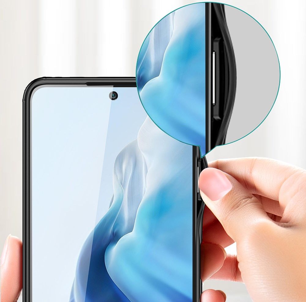 Xiaomi Poco X4 GT Hoesje Armor Back Cover Transparant Zwart afbeelding 4