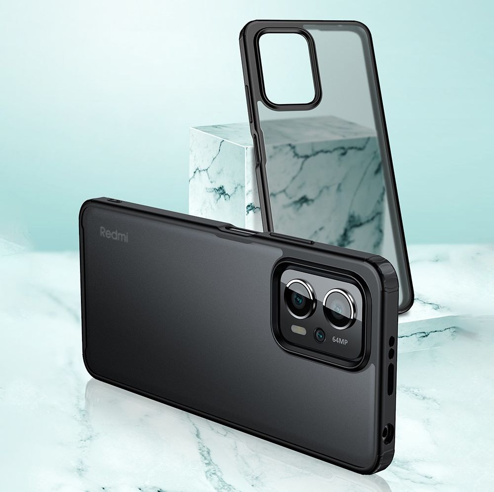 Xiaomi Poco X4 GT Hoesje Armor Back Cover Transparant Zwart afbeelding 7