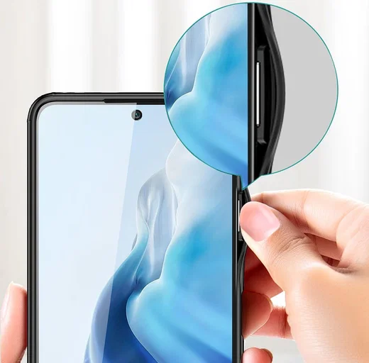 Xiaomi Poco X4 GT Hoesje Armor Back Cover Transparant Blauw afbeelding 4