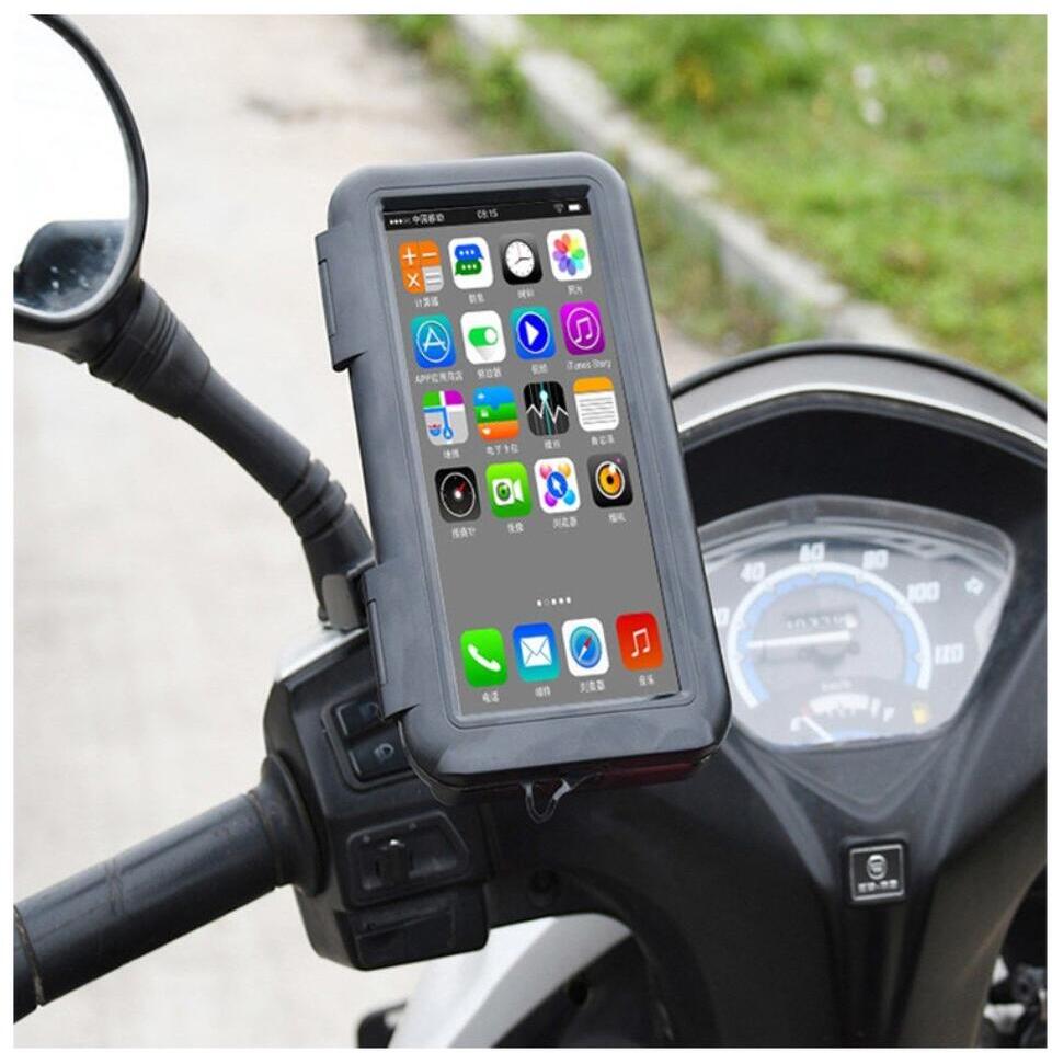 Universele Telefoonhouder Motor Stuur Waterdicht Zwart afbeelding 1