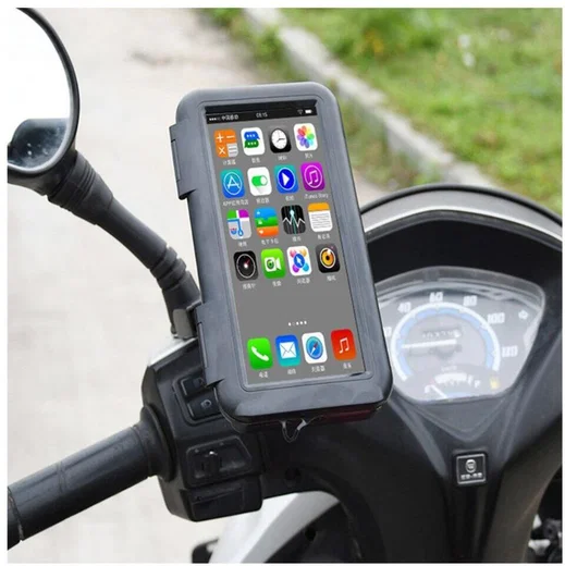 Universele Telefoonhouder Motor Stuur Waterdicht Zwart afbeelding 1