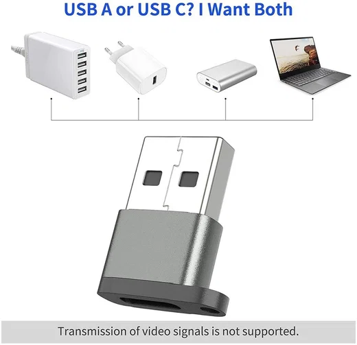 Universele USB 2.0 naar USB-C Converter/Adapter Zwart afbeelding 7