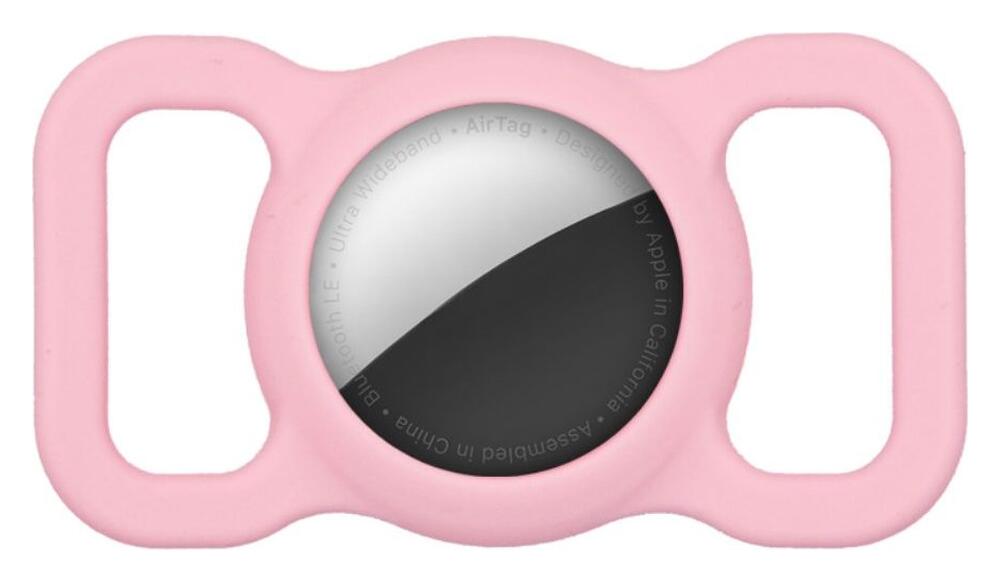 Apple AirTag Hoesje Siliconen voor Huisdieren Halsband Hond/Kat Roze afbeelding 1