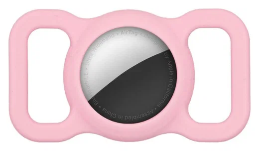 Apple AirTag Hoesje Siliconen voor Huisdieren Halsband Hond/Kat Roze afbeelding 1