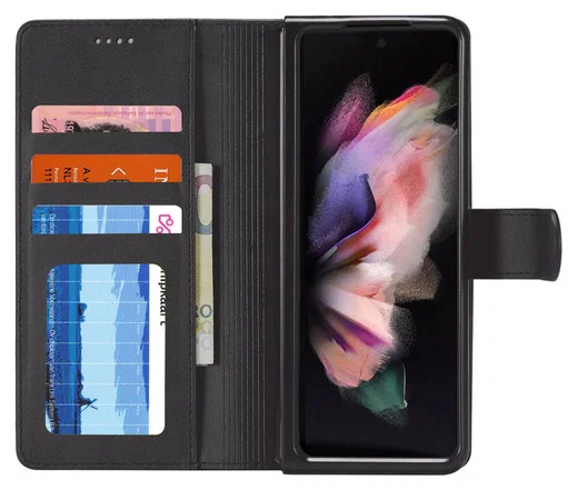 LC.IMEEKE Samsung Galaxy Z Fold 4 Hoesje Portemonnee Book Case Zwart afbeelding 1
