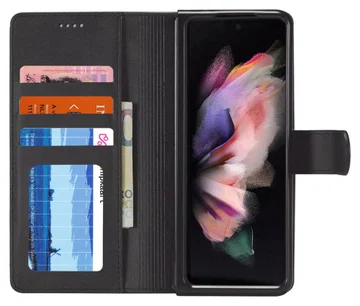 LC.IMEEKE Samsung Galaxy Z Fold 4 Hoesje Portemonnee Book Case Zwart