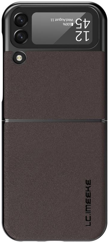 LC.IMEEKE Samsung Galaxy Z Flip 4 Hoesje Kunstleer Back Cover Bruin afbeelding 1