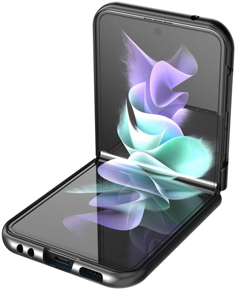 LC.IMEEKE Samsung Galaxy Z Flip 4 Hoesje Kunstleer Back Cover Bruin afbeelding 2
