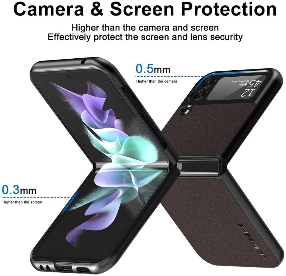 LC.IMEEKE Samsung Galaxy Z Flip 4 Hoesje Kunstleer Back Cover Bruin afbeelding 6