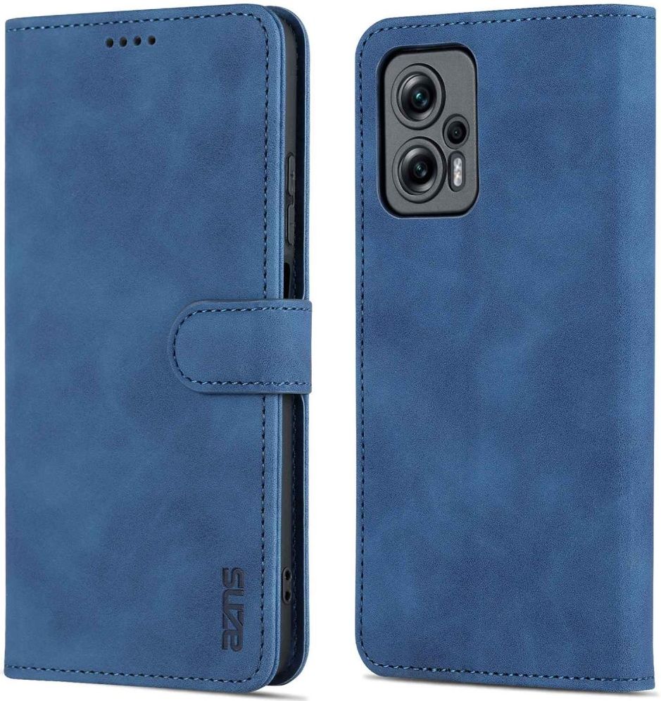 AZNS Xiaomi Poco X4 GT Hoesje Wallet Book Case Kunstleer Blauw afbeelding 3