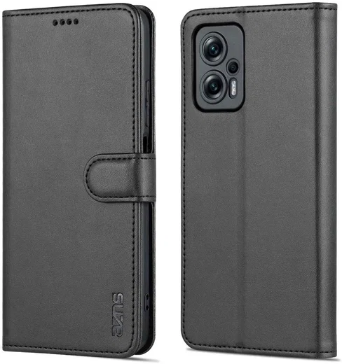 AZNS Xiaomi Poco X4 GT Hoesje Wallet Book Case Kunstleer Zwart afbeelding 3
