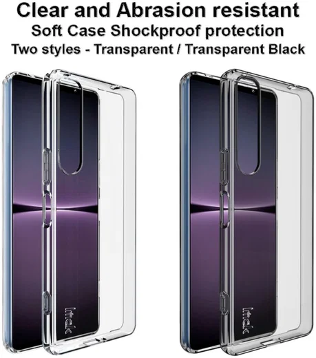 Imak UX-5 Sony Xperia 1 IV Hoesje Flexibel TPU Transparant Zwart afbeelding 4