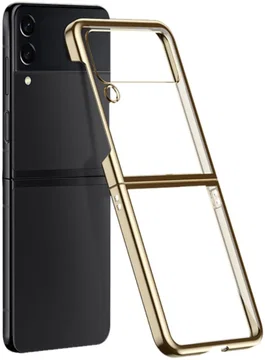 Samsung Galaxy Z Flip 4 Hoesje Back Cover Transparant/Goud