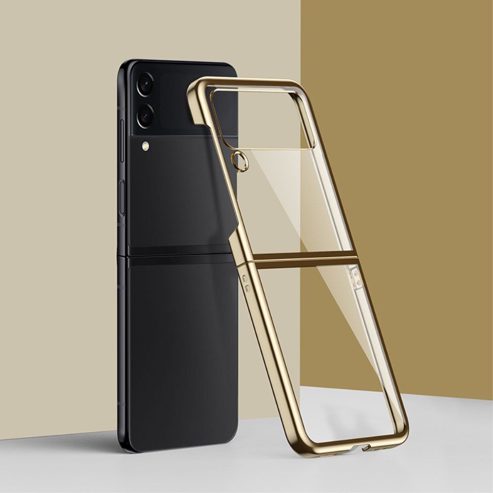 Samsung Galaxy Z Flip 4 Hoesje Back Cover Transparant/Goud afbeelding 2