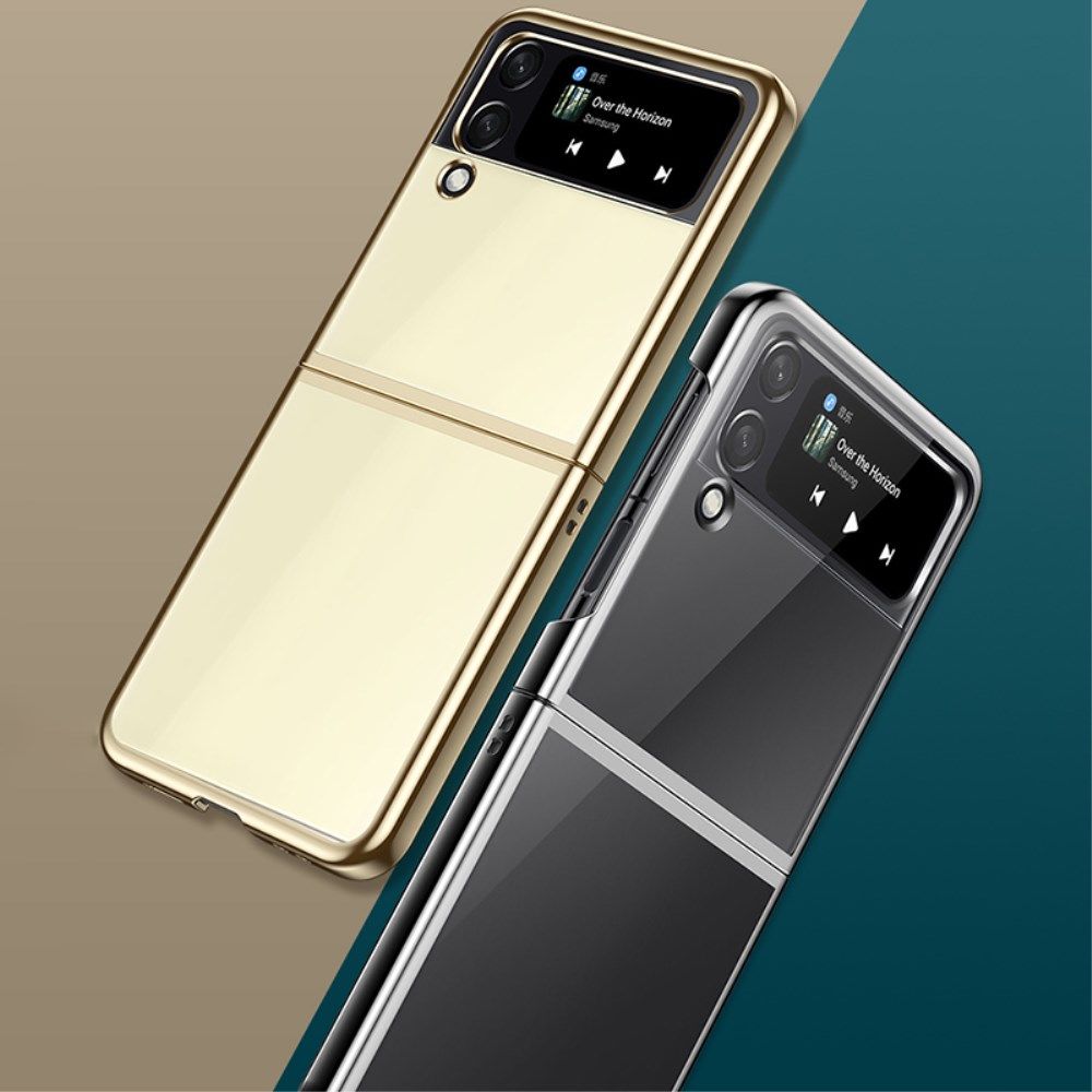 Samsung Galaxy Z Flip 4 Hoesje Back Cover Transparant/Goud afbeelding 3