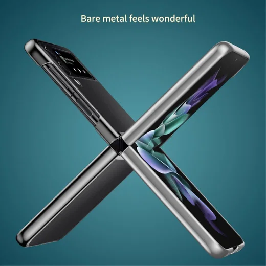 Samsung Galaxy Z Flip 4 Hoesje Back Cover Transparant/Goud afbeelding 4