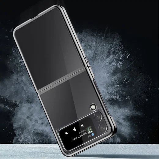 Samsung Galaxy Z Flip 4 Hoesje Back Cover Transparant/Goud afbeelding 7
