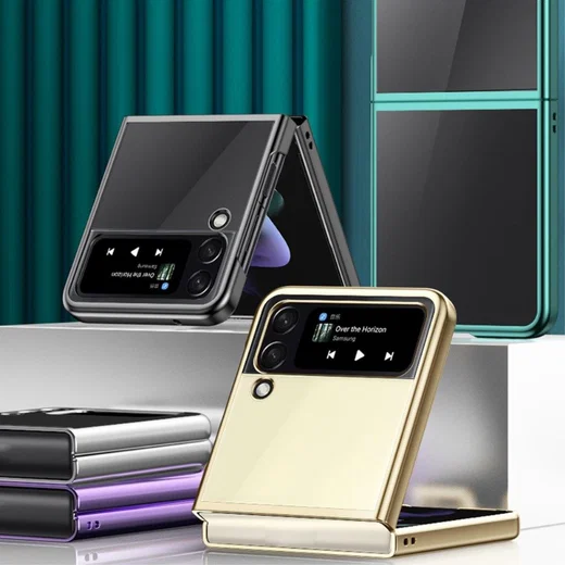 Samsung Galaxy Z Flip 4 Hoesje Back Cover Transparant/Goud afbeelding 8