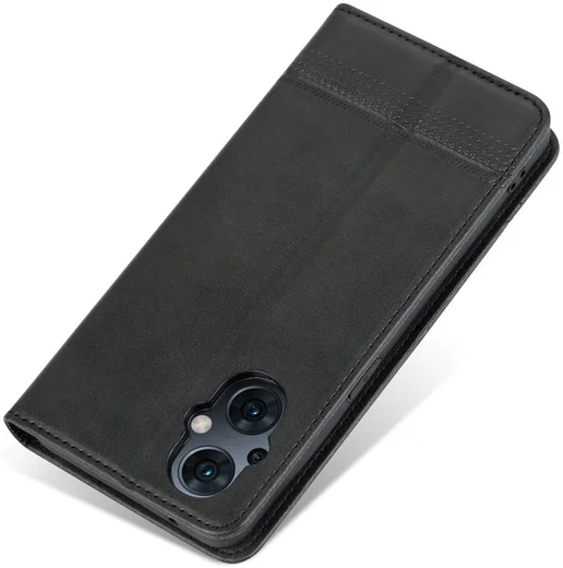 AZNS Oppo Reno 8 Lite Hoesje Portemonnee Book Case Kunstleer Zwart afbeelding 9