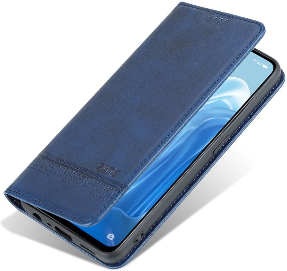 AZNS Oppo Reno 8 Lite Hoesje Portemonnee Book Case Kunstleer Blauw afbeelding 2