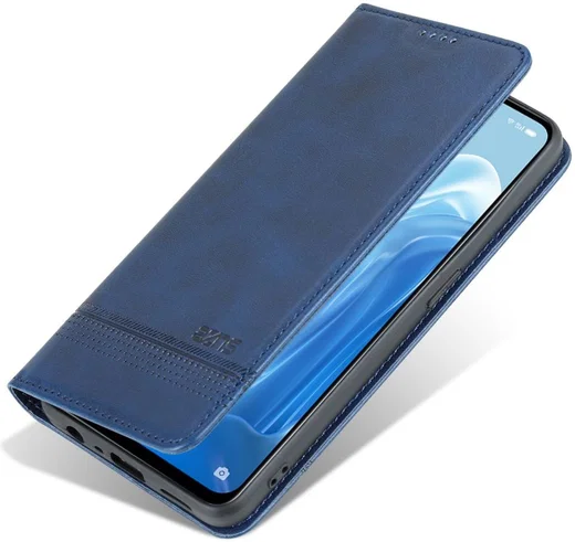 AZNS Oppo Reno 8 Lite Hoesje Portemonnee Book Case Kunstleer Blauw afbeelding 2