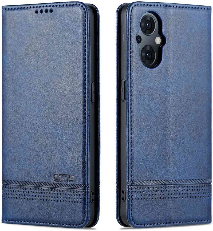 AZNS Oppo Reno 8 Lite Hoesje Portemonnee Book Case Kunstleer Blauw afbeelding 3