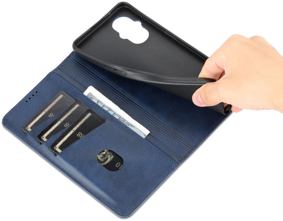AZNS Oppo Reno 8 Lite Hoesje Portemonnee Book Case Kunstleer Blauw afbeelding 4