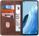 AZNS Oppo Reno 8 Lite Hoesje Portemonnee Book Case Kunstleer Coffee afbeelding 1