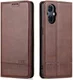AZNS Oppo Reno 8 Lite Hoesje Portemonnee Book Case Kunstleer Coffee afbeelding 3