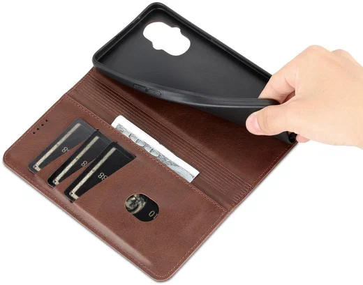 AZNS Oppo Reno 8 Lite Hoesje Portemonnee Book Case Kunstleer Coffee afbeelding 4