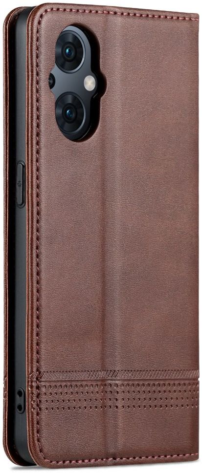 AZNS Oppo Reno 8 Lite Hoesje Portemonnee Book Case Kunstleer Coffee afbeelding 6